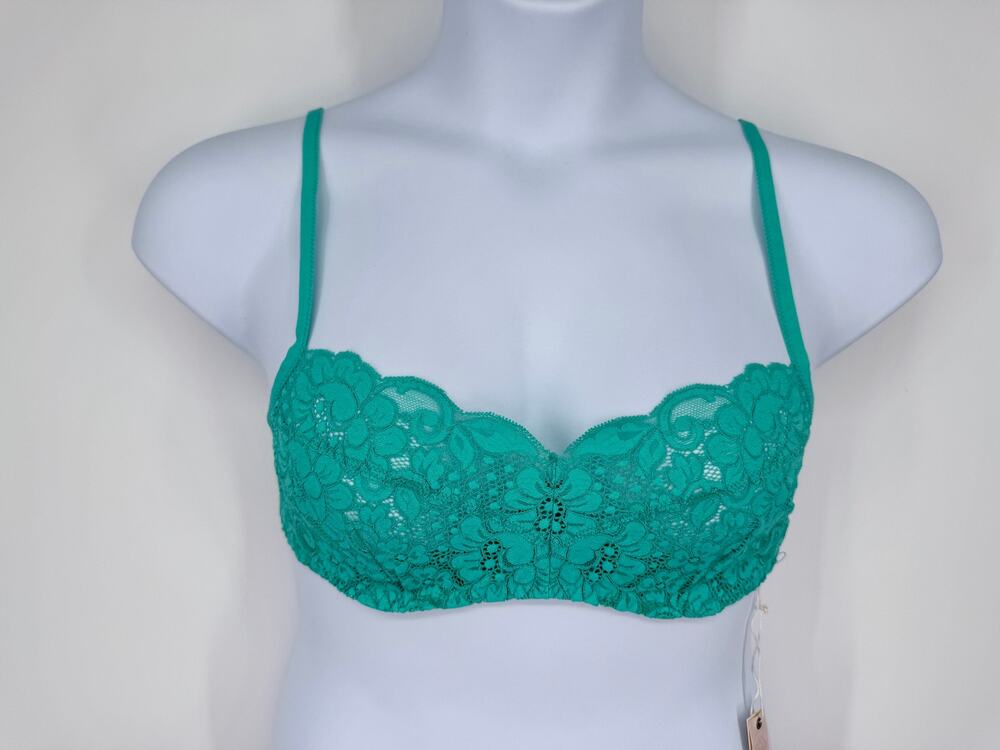 New We Are HAH Demi Lace Underwire Bra | Teal Size D 30-38